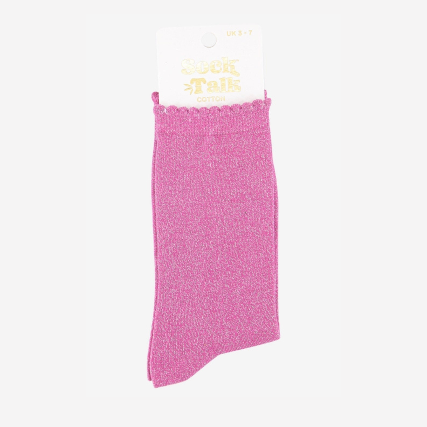 Cotton Blend Glitter Socks - Hot Pink
