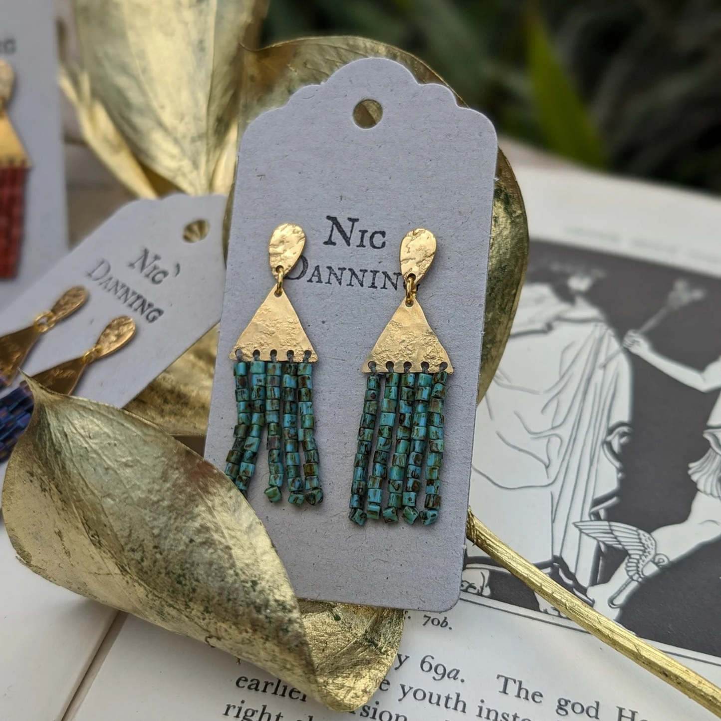 Nic Danning Brass Earrings - Thebes Faience