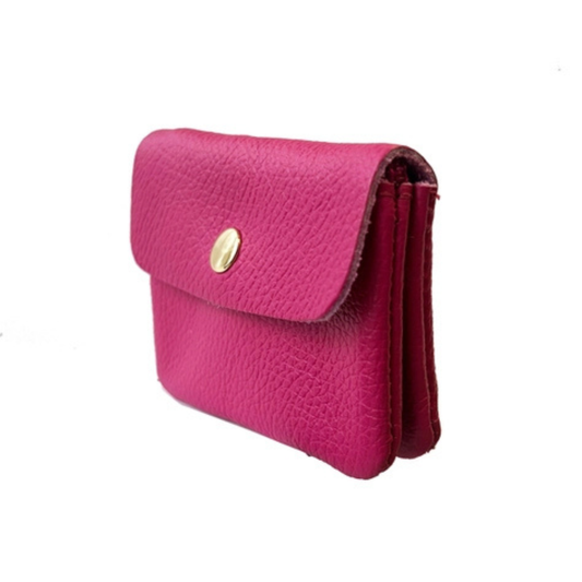 Leather Coin Purse - Fuchsia Pink