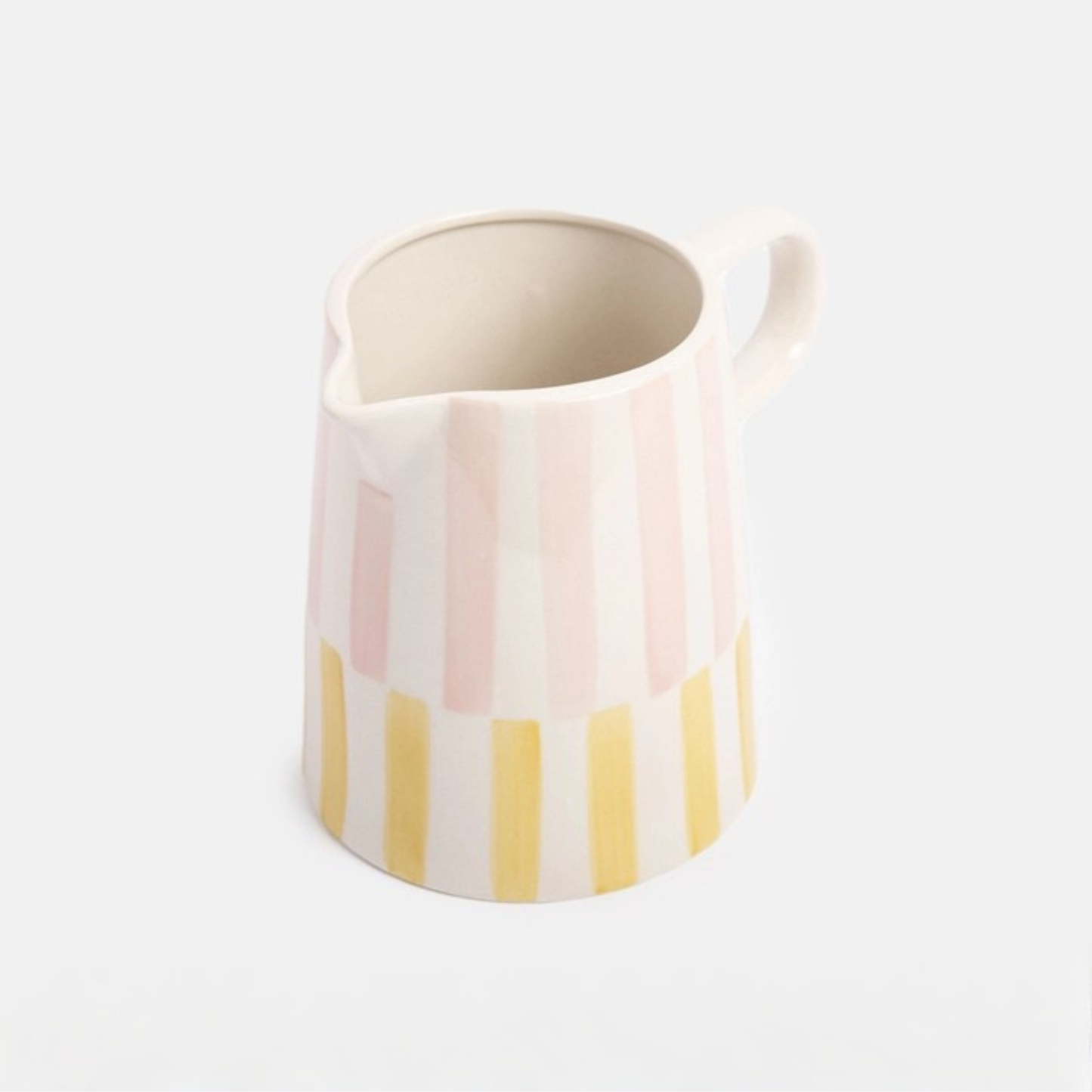 Ceramic Jug - Pink & Mustard Stripes