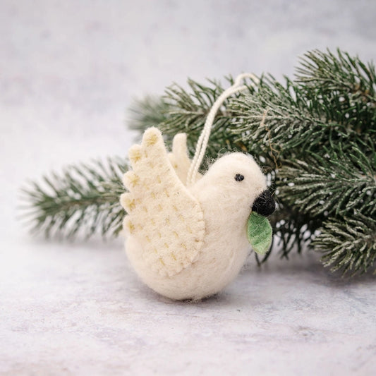 Felt White Dove Tree Decoration