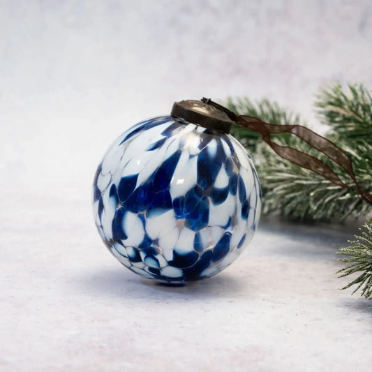 Glass Bauble - Blue Mosaic