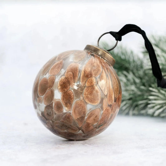 Glass Bauble - Bronze Mosaic
