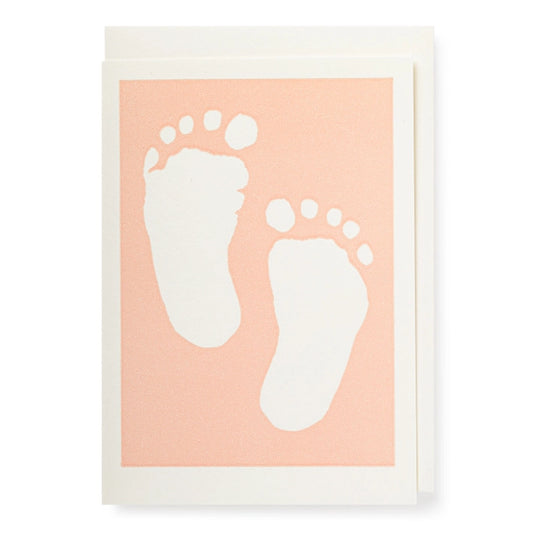 Mini Greetings Card - Pink Baby Feet