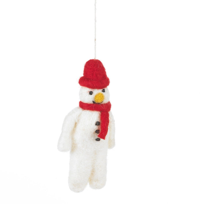 Felt So Good Hanging Decoration - Snowman with Red Hat and Scarf