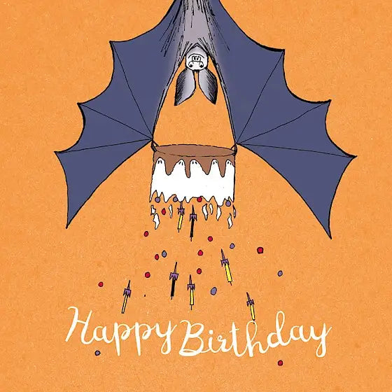 Greetings Card - Bat's Birthday Cake