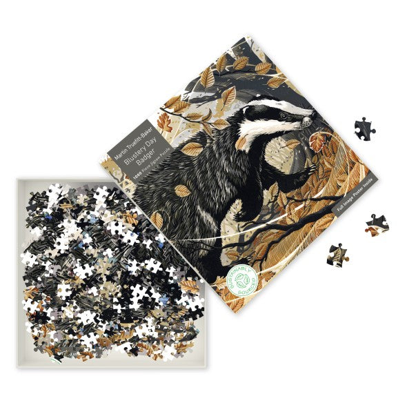 1000 Piece Jigsaw Puzzle - Blustery Day Badger