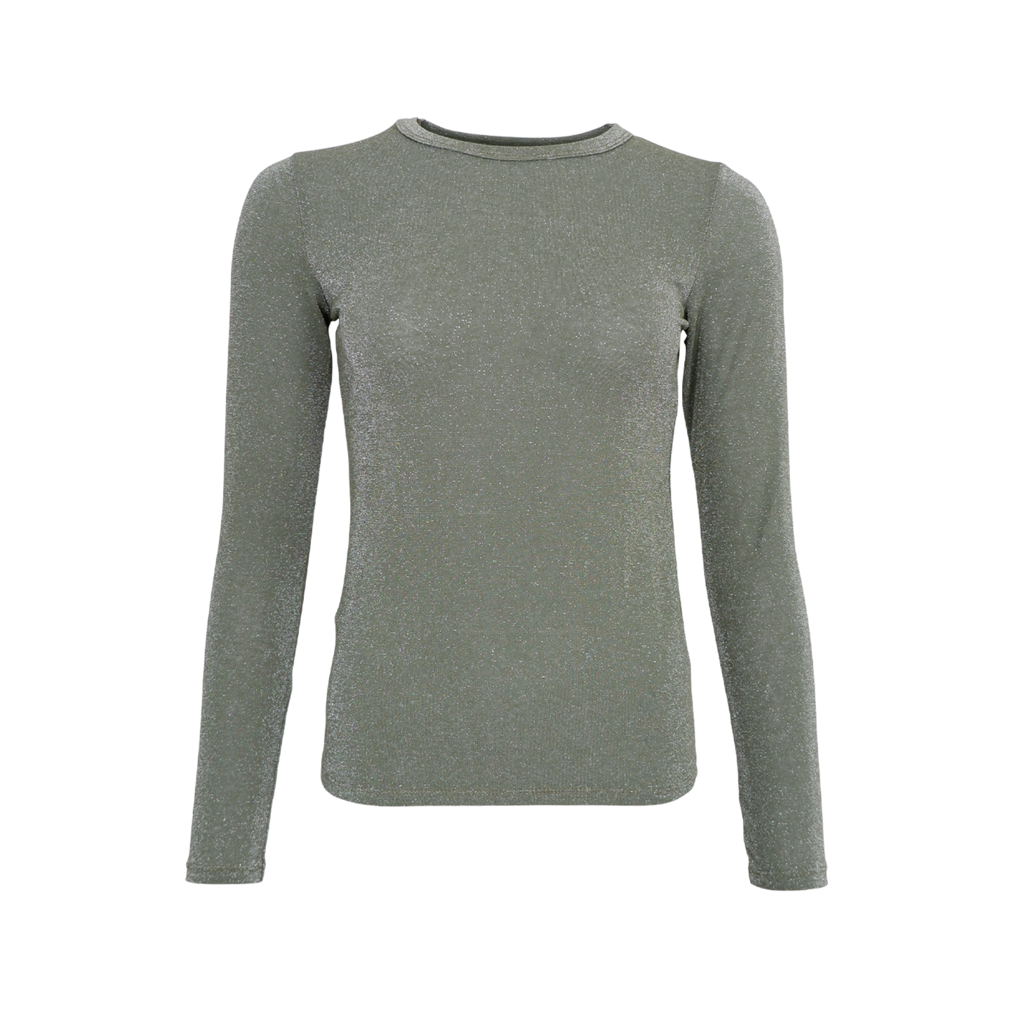 Faye Long Sleeve Top - Olive Shimmer