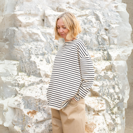 Chalk UK Bryony Top - Black & Cream Stripe