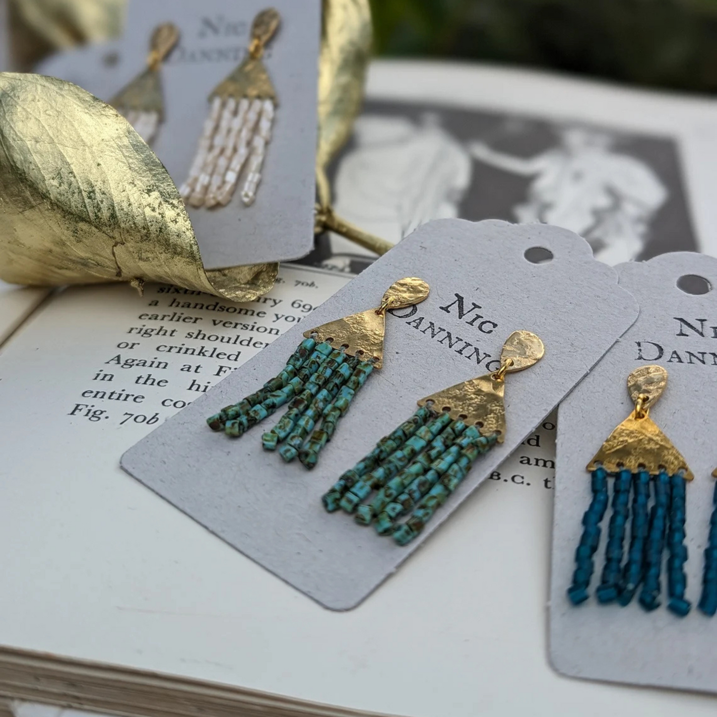 Nic Danning Brass Earrings - Thebes Faience