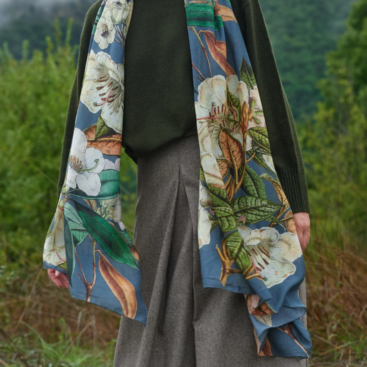 Scarf - Rhodoleia Blue