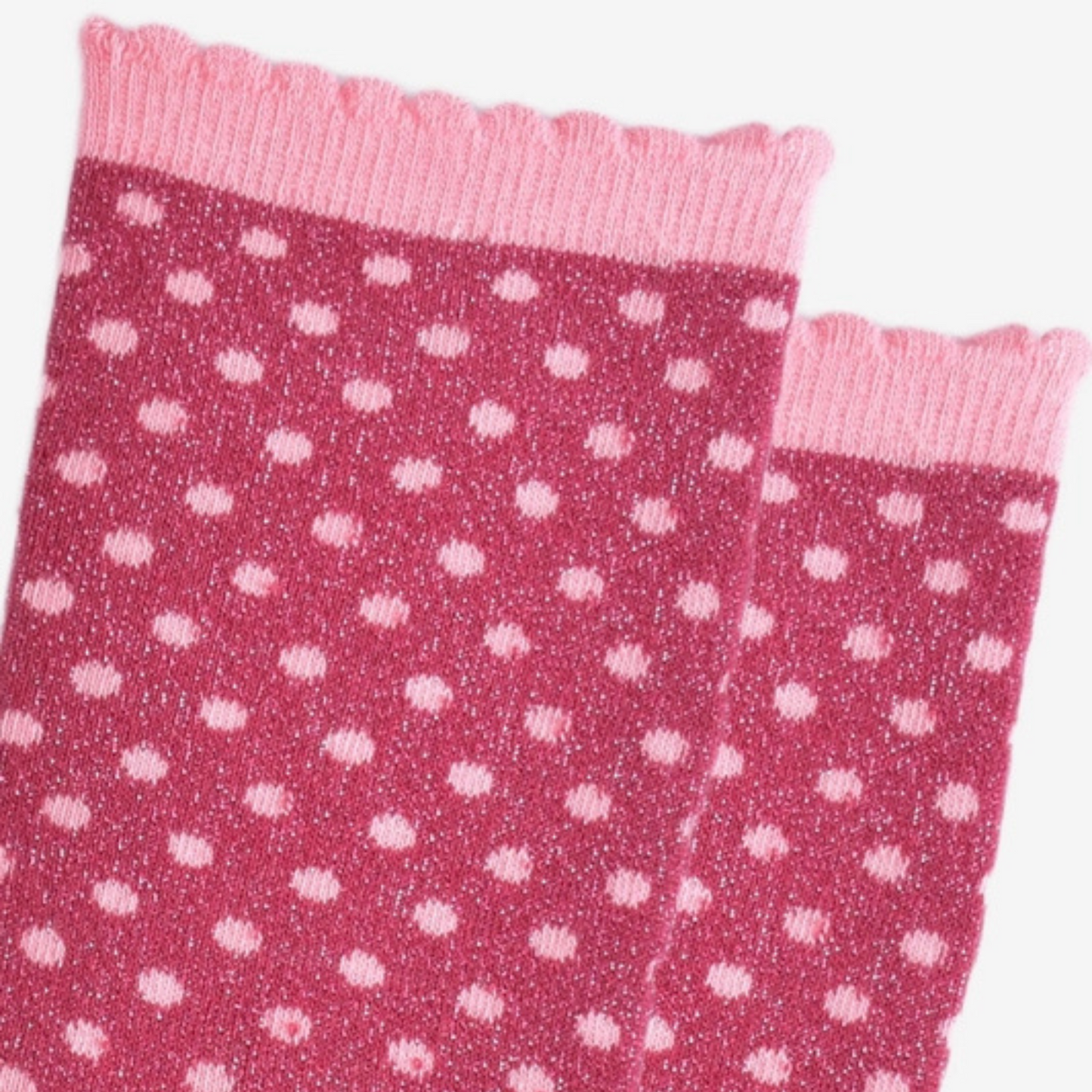 Sock Talk Glitter Socks - Pink and Berry Polka Dots