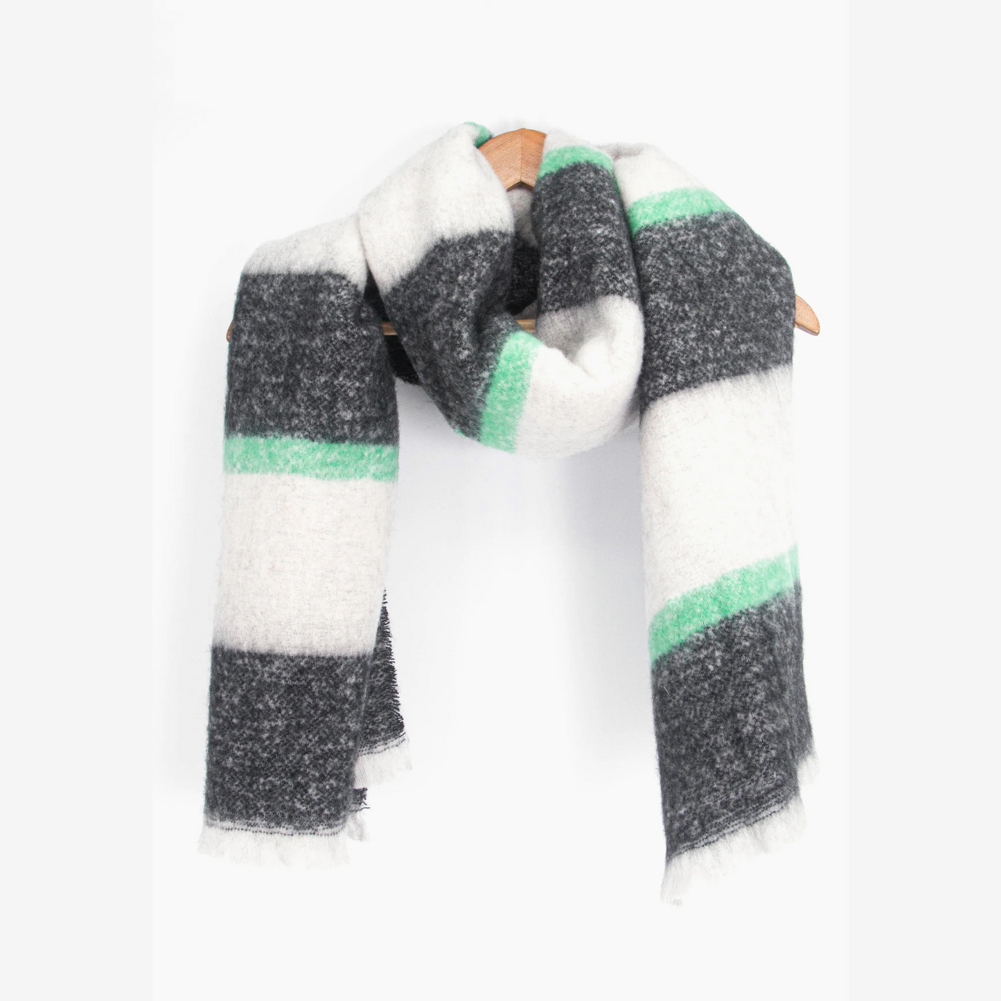 MSH Blanket Scarf - Black and Mint