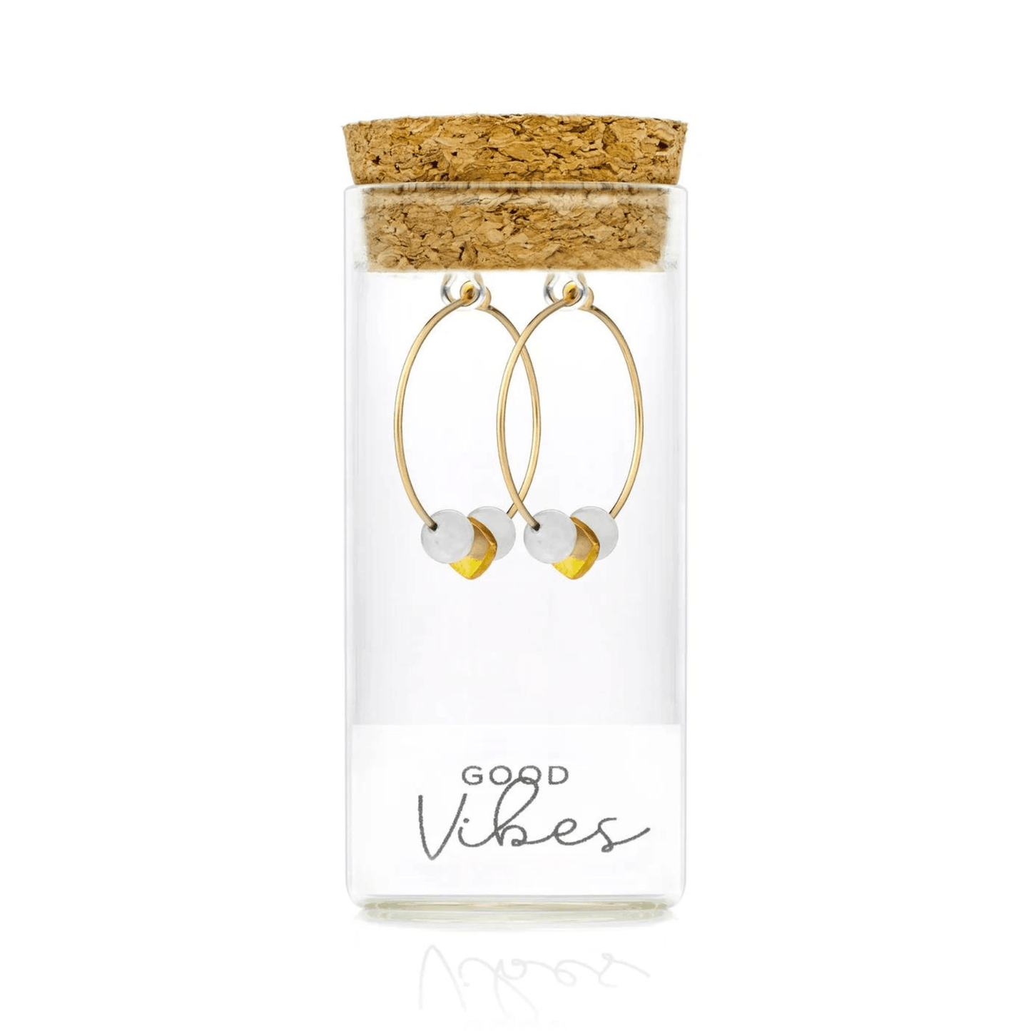 One & Eight Gold Hoop Earrings - Moonstone