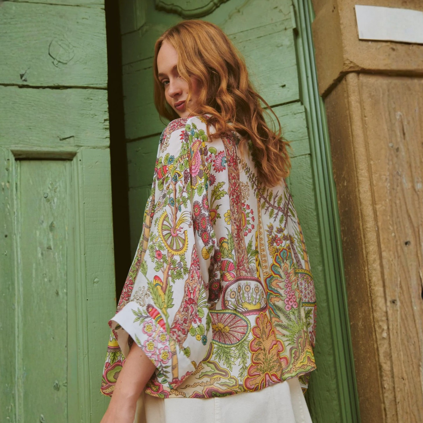Kimono - Boho Garden Ecru