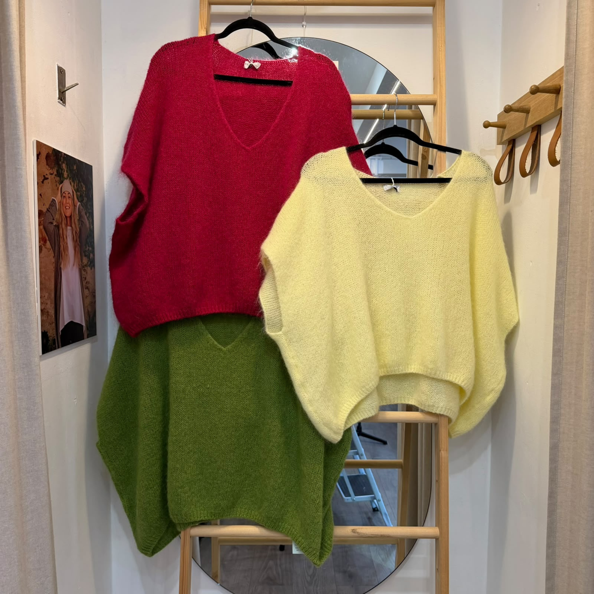 Drop Shoulder Mohair Blend Tank Top - Lemon