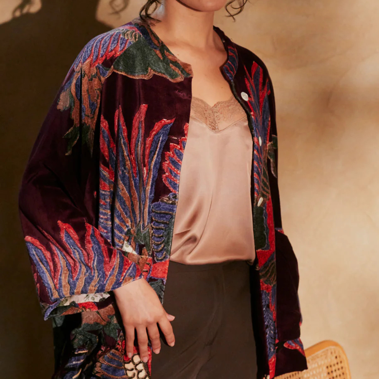 Velvet Jacket - Crane Plum