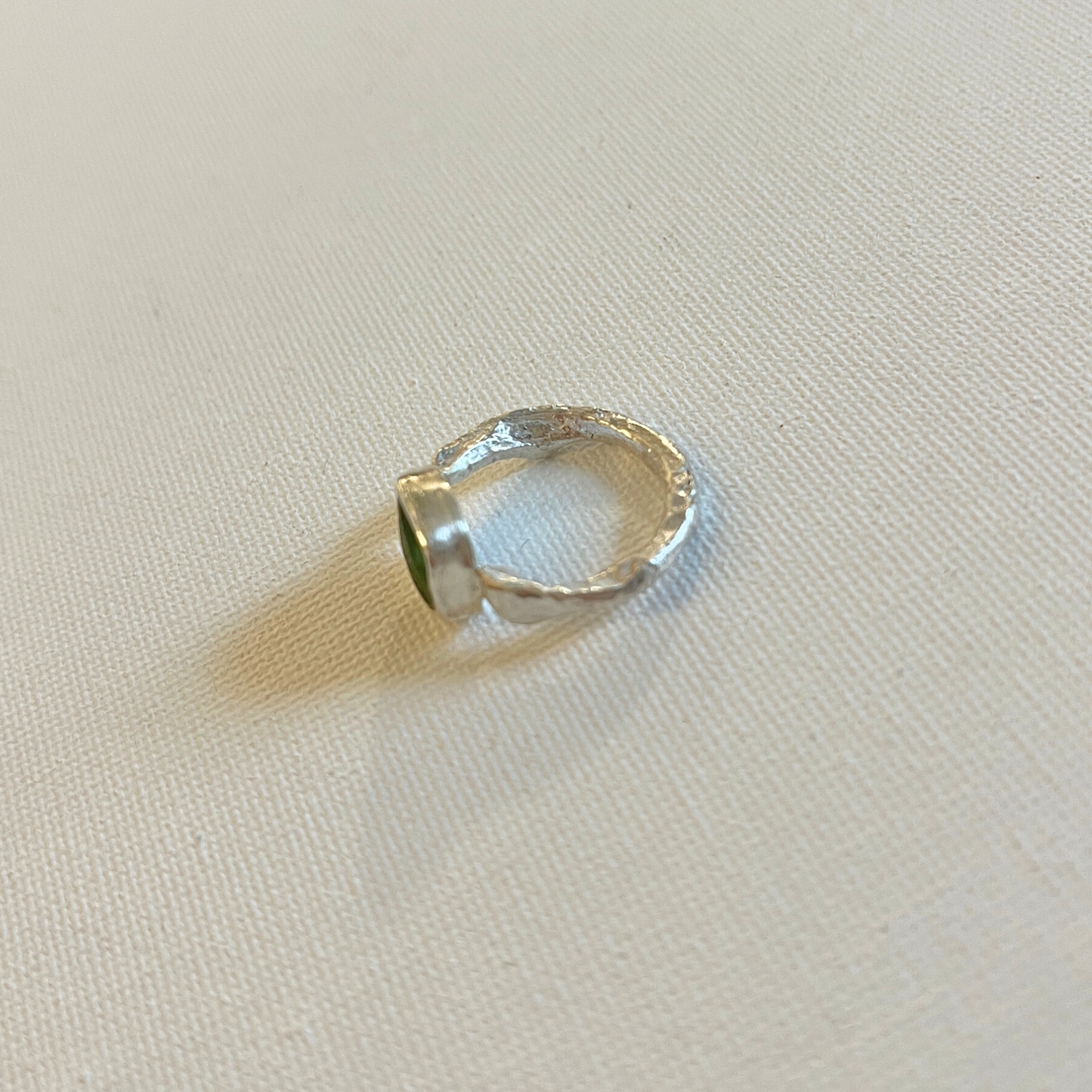 Small Sea Glass Ring - Lime Green