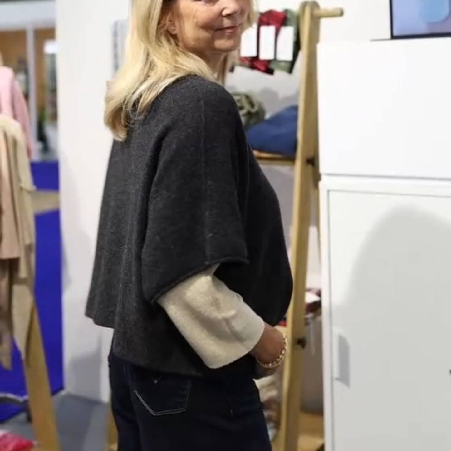 Cashmere Blend Short Tunic - Anthracite