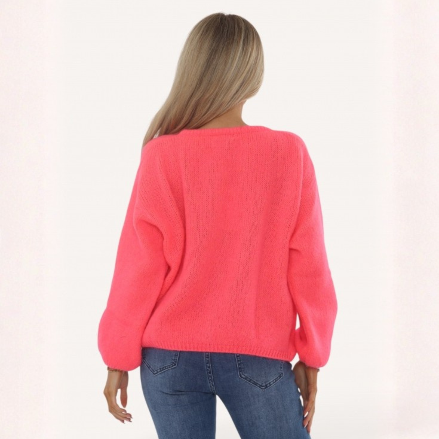 Mohair Blend Button Through Cardigan - Coral Pink
