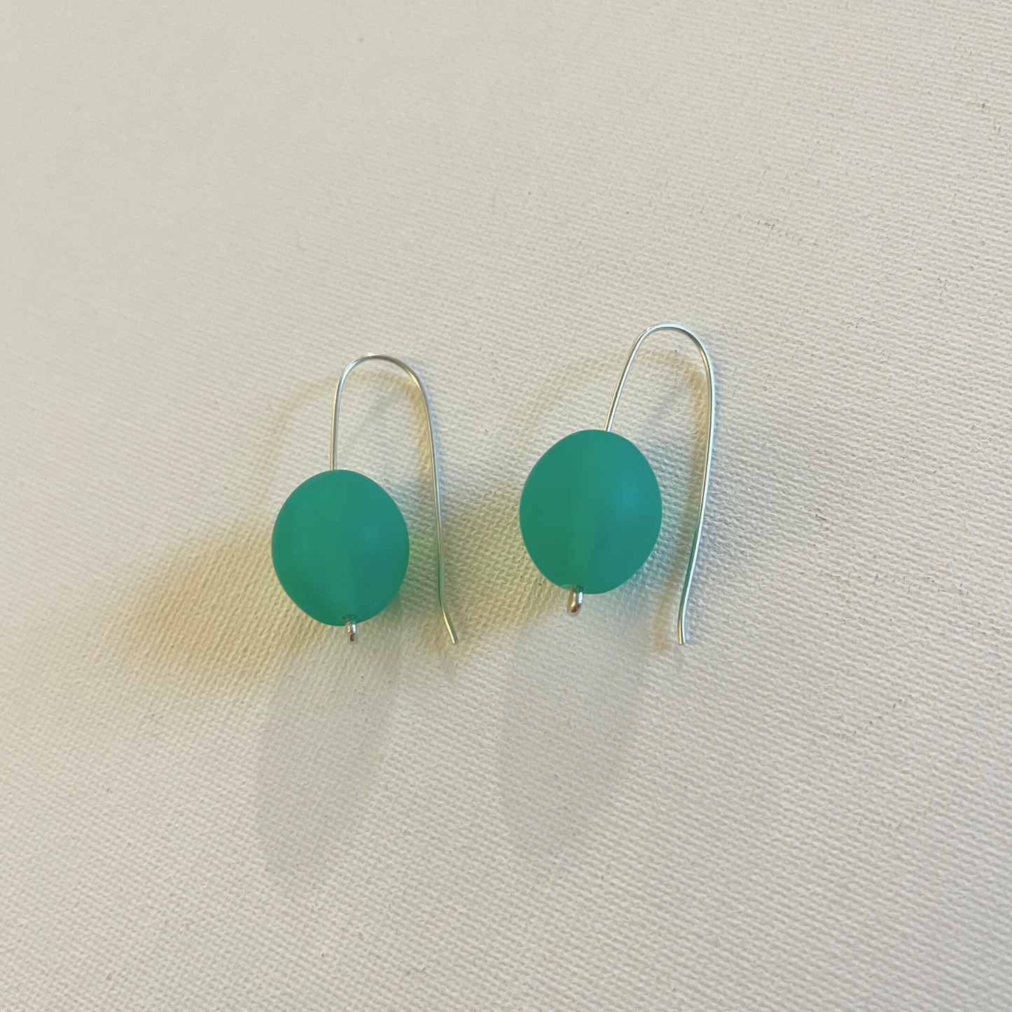 Oval Resin Earrings - Sea Green