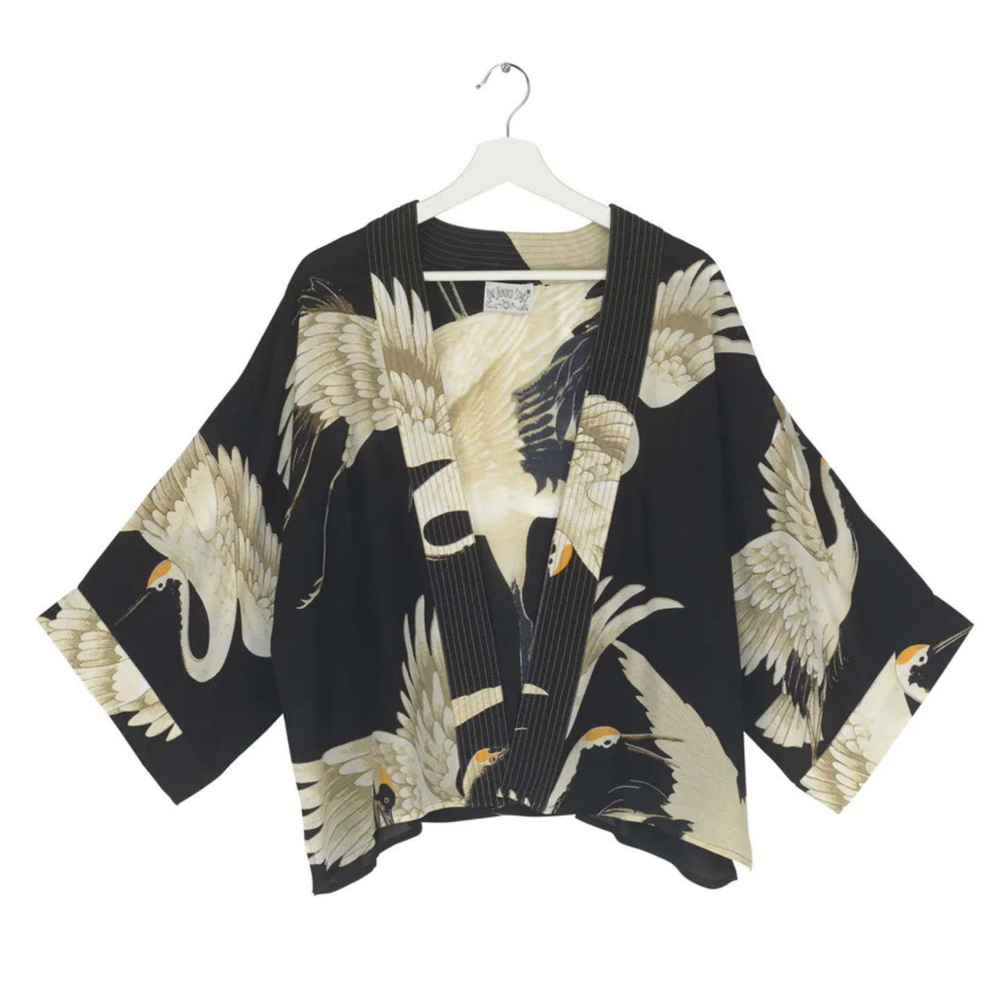 Crepe Kimono - Stork Black