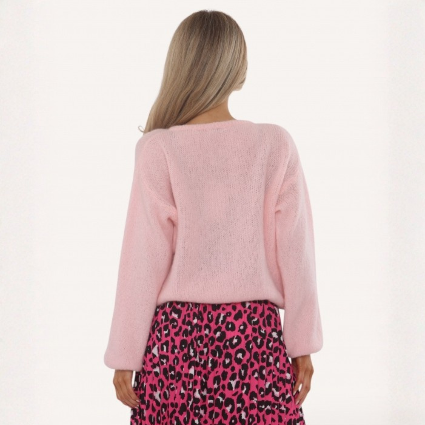 Mohair Blend Button Through Cardigan - Baby Pink