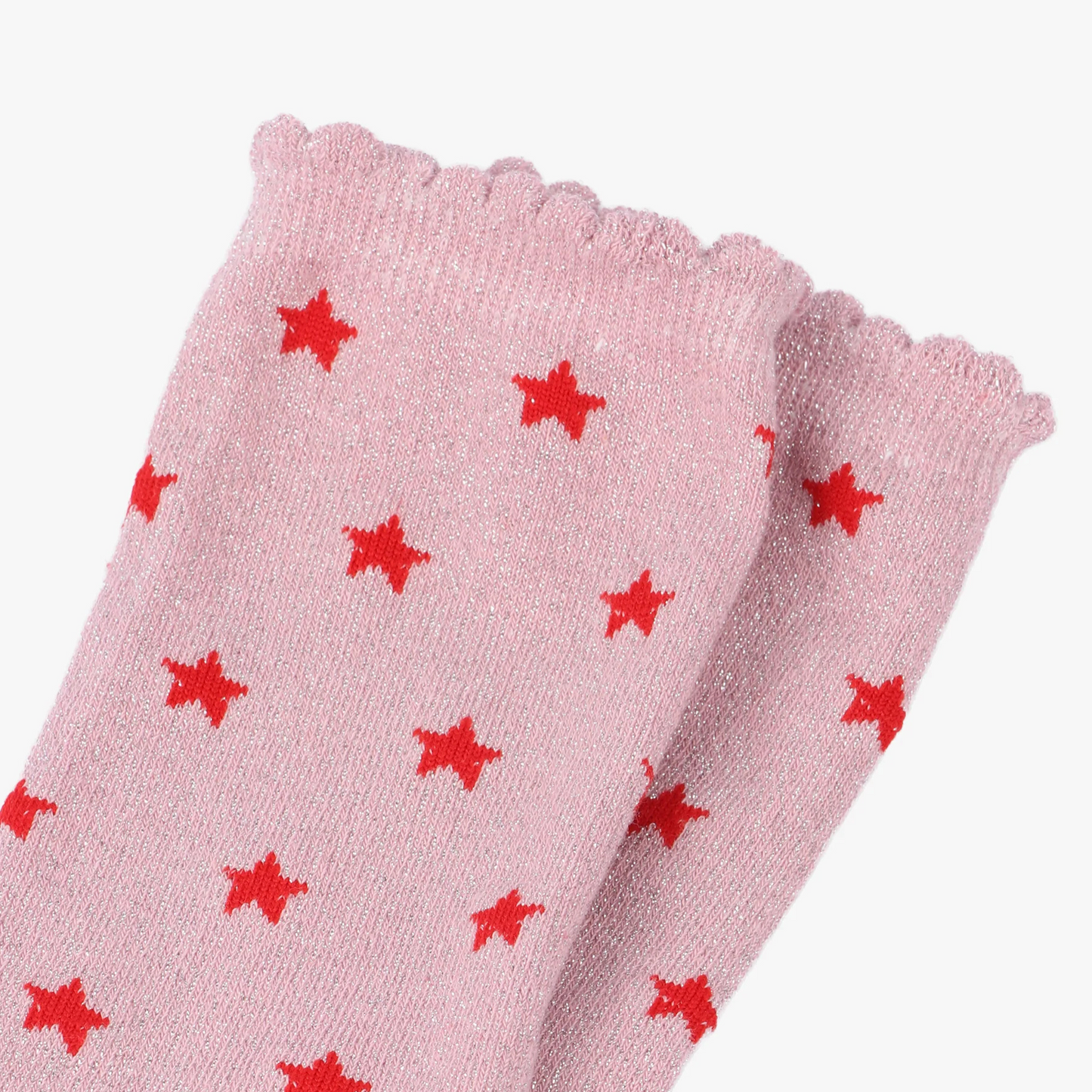 Sock Talk Glitter Socks - Pink and Red Stars