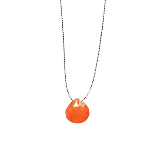 Silk Cord Birthstone Necklace - July Carnelian
