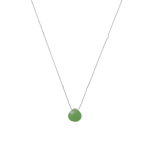 Silk Cord Gemstone Necklace - Prehnite