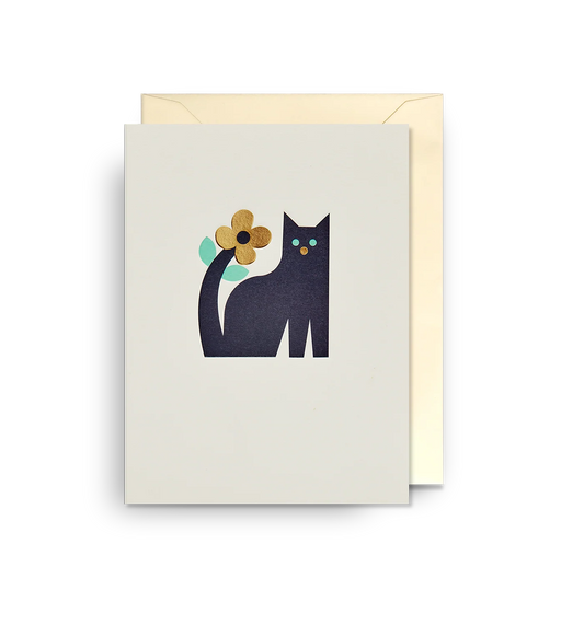 Mini Greetings Card - Black Cat
