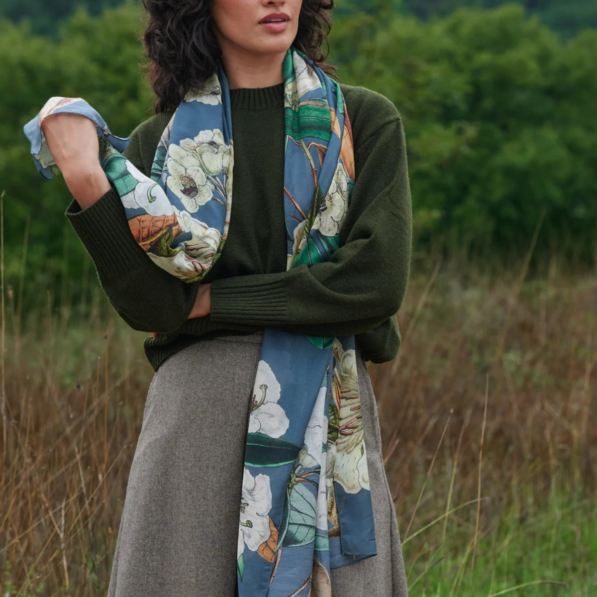 Scarf - Rhodoleia Blue
