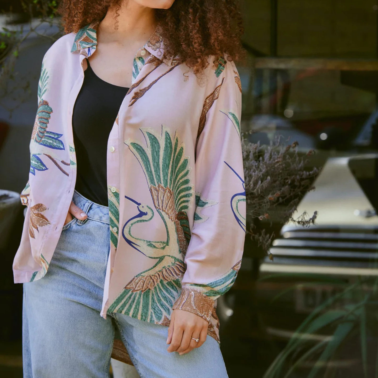 Oversized Shirt - Crane Plaster Pink