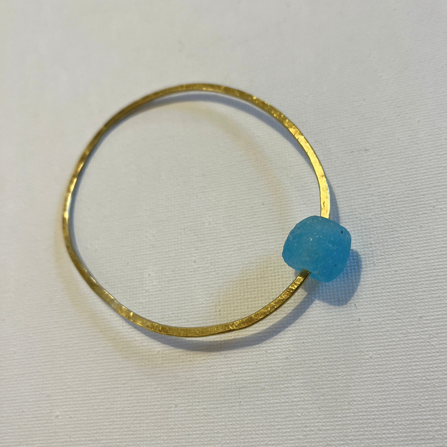 Brass Bangle with Bottle Bead
