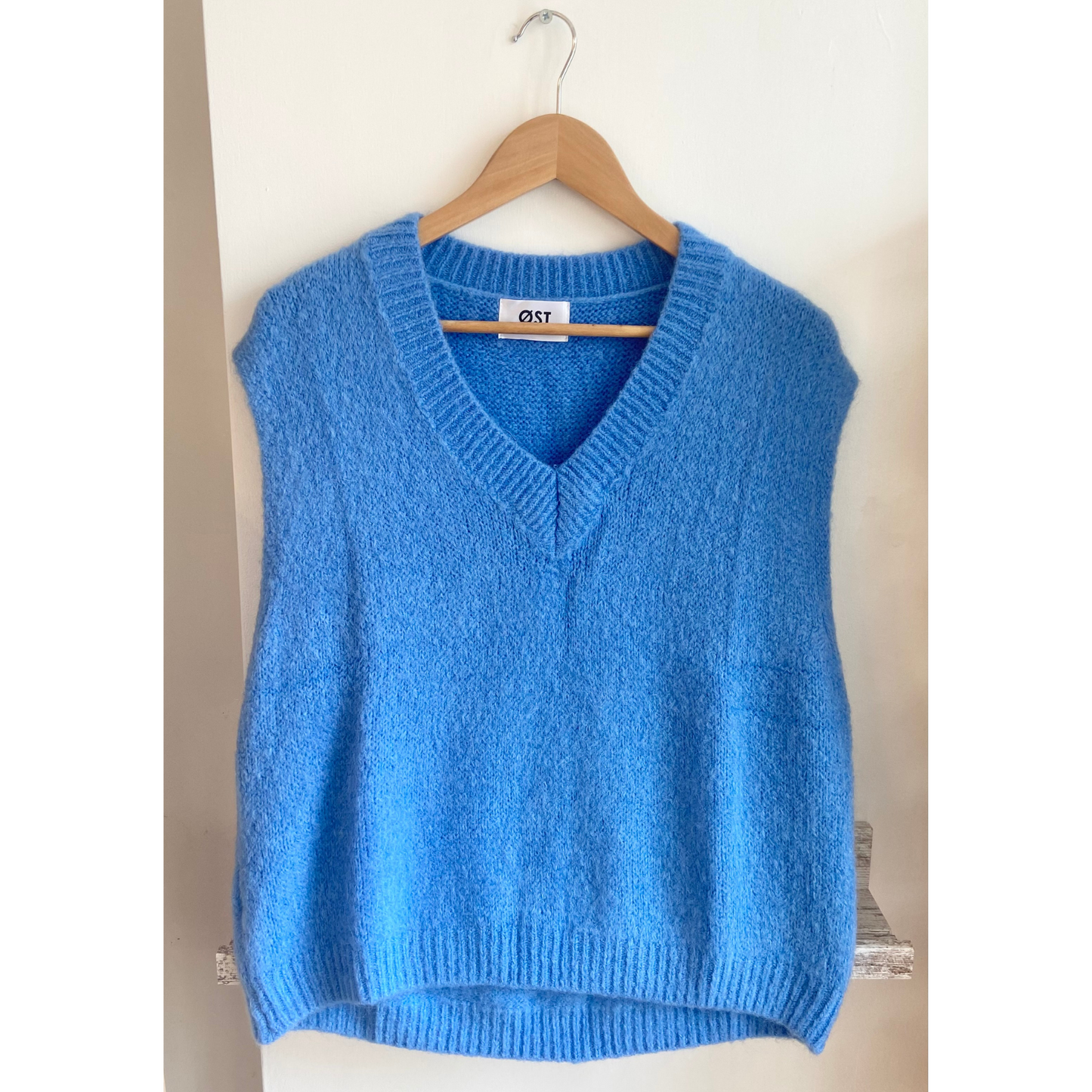 OST London Tessa Knitted Mohair Vest - Cornflower Blue