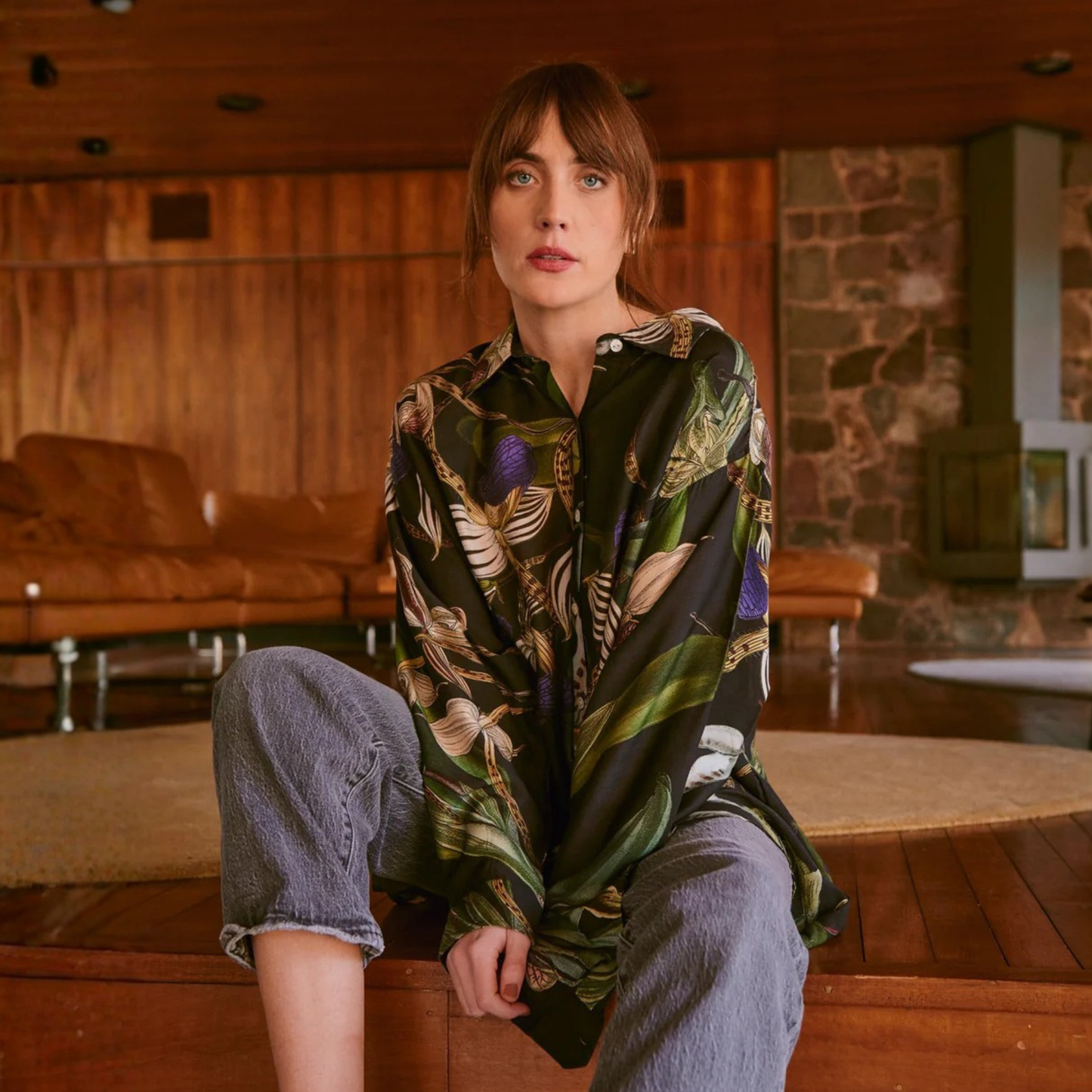 Oversized Shirt - Orchid Black