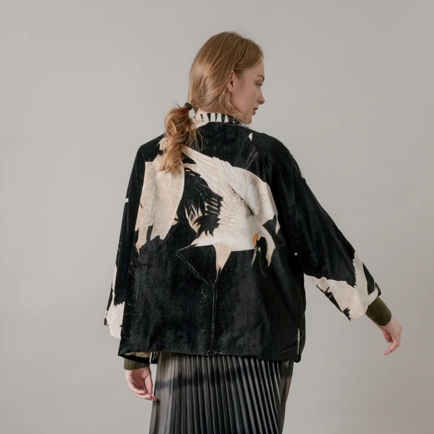 One Hundred Stars Velvet Jacket - Stork Black