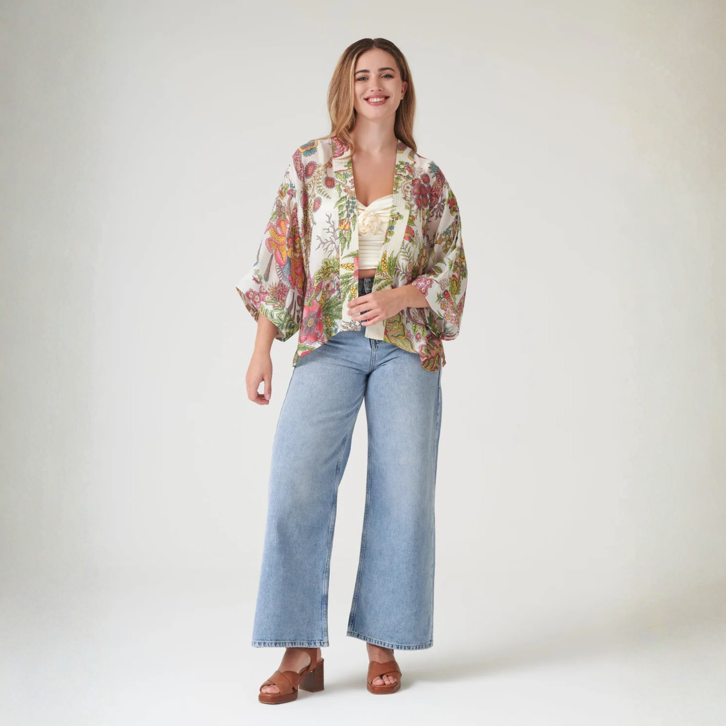 Kimono - Boho Garden Ecru