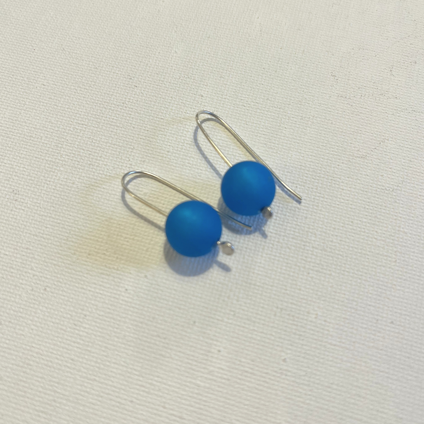 Resin Drop Earrings - Bright Blue