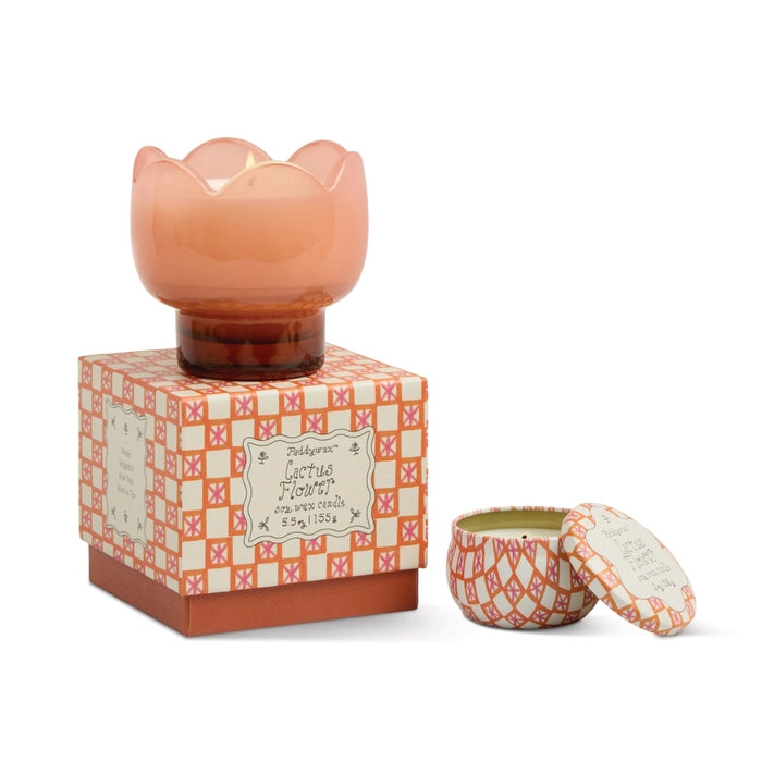 Tulip Glass Candle - Cactus Flower