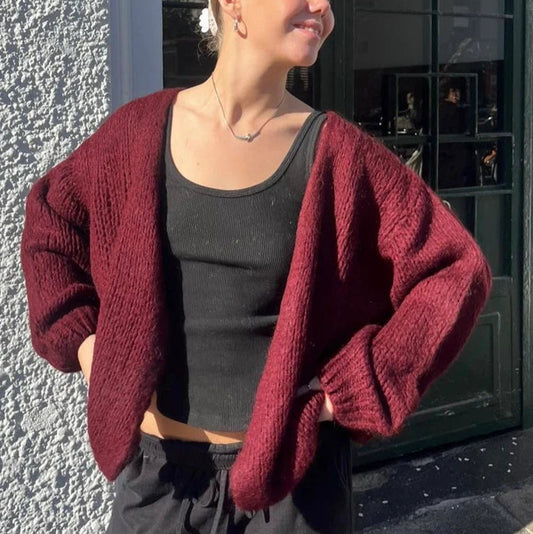 Smila Mohair Cardigan - Bordeaux