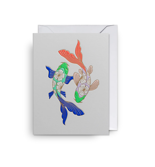 Lagom Mini Card - Floral Koi Fish