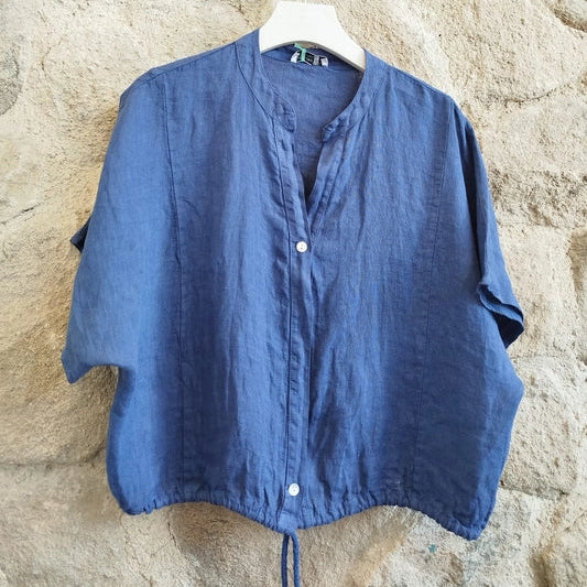 Linen Blouson - Marine Blue