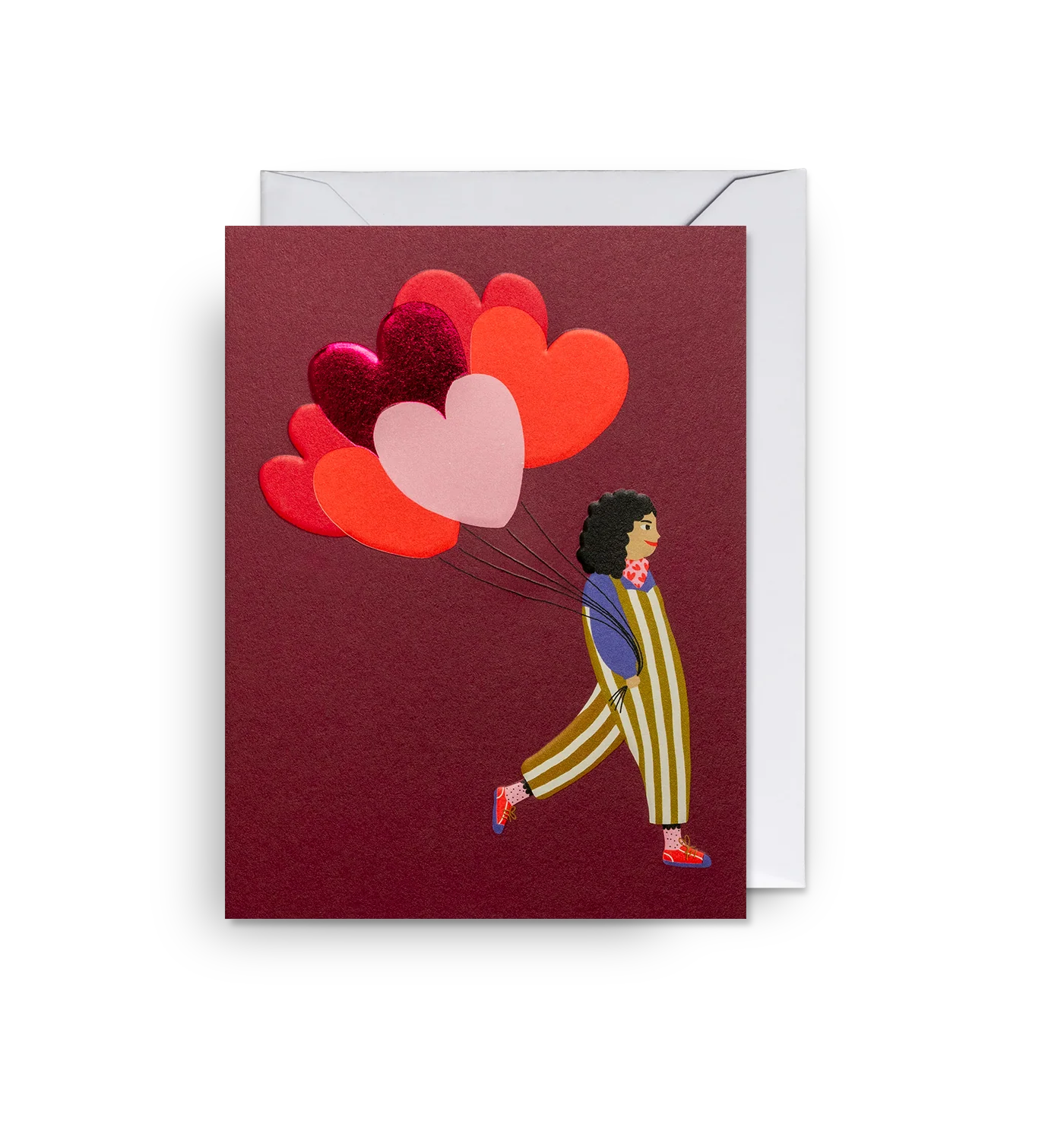 Mini Greetings Card - Love Heart Balloons