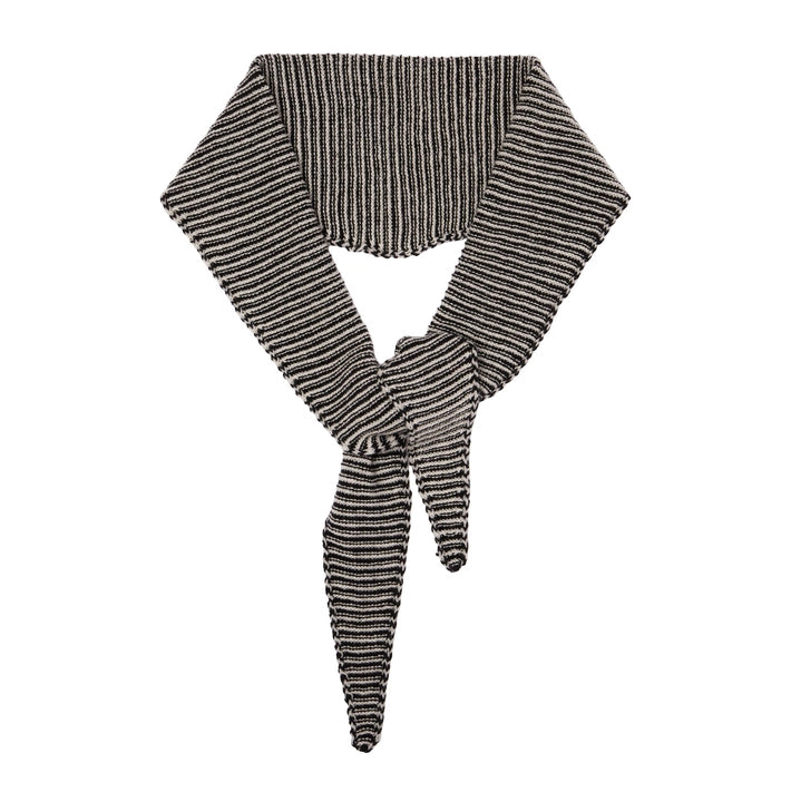 Cashmere Diamond Scarf - Navy and White Stripe