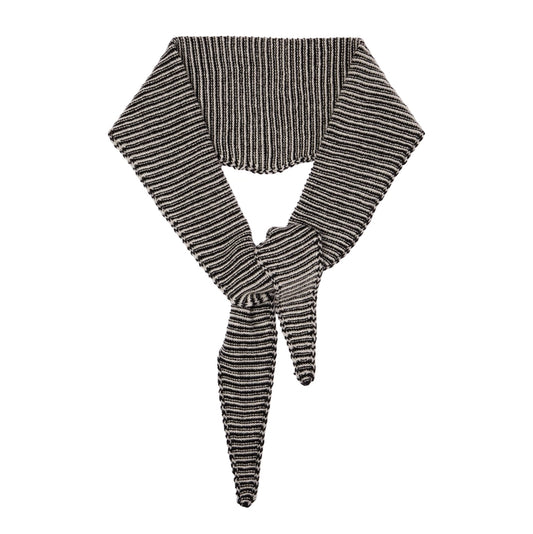 Cashmere Diamond Scarf - Navy and White Stripe
