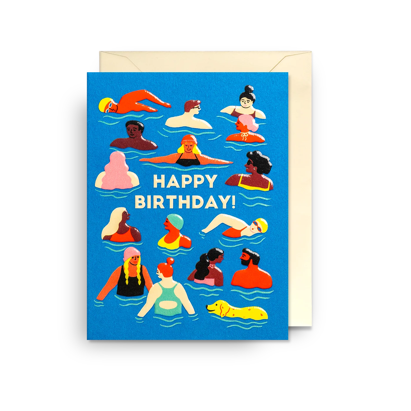 Mini Greetings Card - Happy Birthday Swimmers