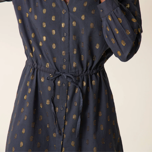 Remedy Dress -  Metallic Gold Dots