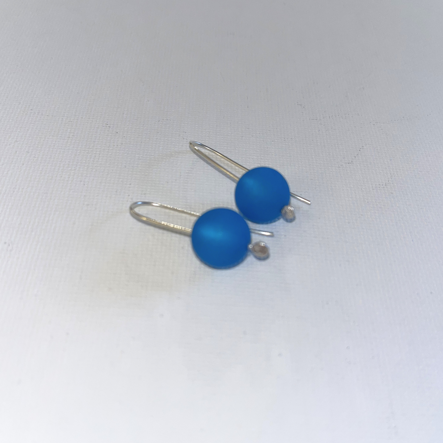 Resin Drop Earrings - Bright Blue