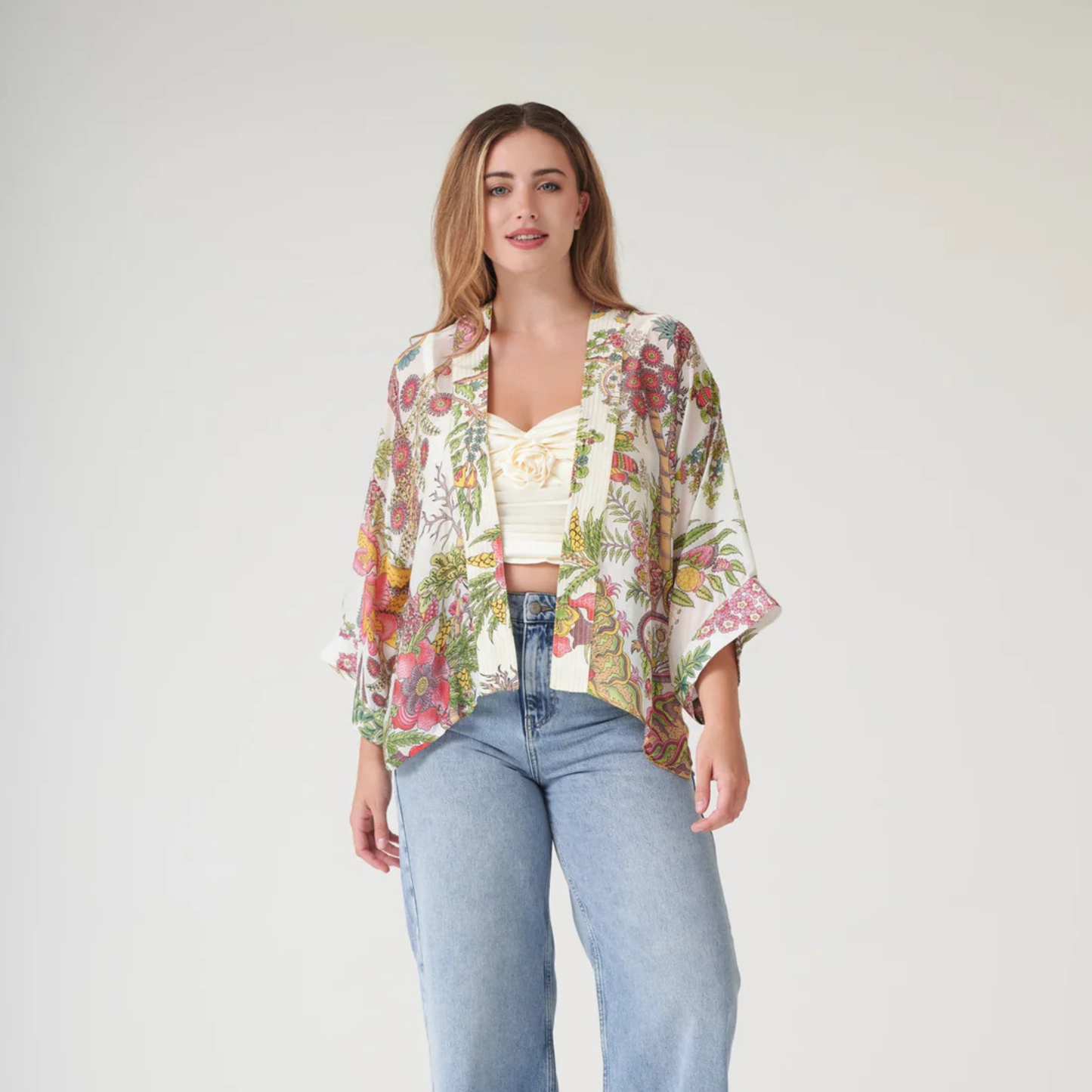 Kimono - Boho Garden Ecru